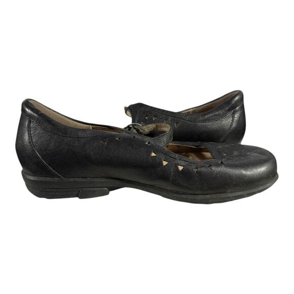 Aetrex Women’s Mary Jane Leather Comfort Flats Black X-Wide 8 W Strap Orthopedic
